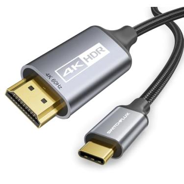 Imagem de SWITCHFLUX Cabo USB-C para HDMI de 6 m [4K a 60Hz] Cabo trançado USB tipo C para HDMI 2.0 de alta velocidade (compatível com Thunderbolt 3/4) para iPhone série 15, MacBook Pro/Air, iPad Pro, Galaxy S8
