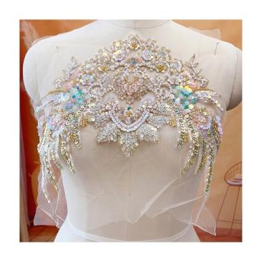 Imagem de Champagne Gold/golden Red Sequins Bead Embroidery Lace for Hanfu Costume, Performance Headwear & Belt, Fish Scale Design, Sew Or Glue(Champagne Golden A)