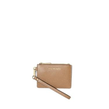 Imagem de Michael Kors Bolsa pequena para moedas Jet Set, ferragens douradas/couro seixo/casca