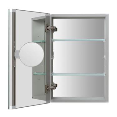 Imagem de LADEED Espelho móvel de 40,6 x 50,8 cm para armário de remédios, armário de remédios embutido, prateleiras ajustáveis, banheiro