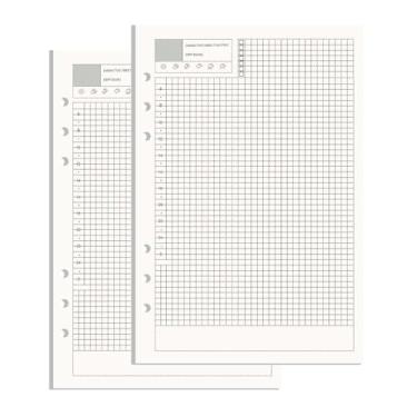 Imagem de NatSumeBasics Refil de papel A5 12,7 cm x 20,3 cm sem data para fichário diário insere 90 folhas, 6 furos, bolso para diário de viagem pessoal (2 A5 diários)