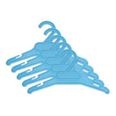 Imagem de Kit de Cabides Para Criança Menor De 05 Anos Roupinha Arrumação Guarda-Roupa (10, AZUL)