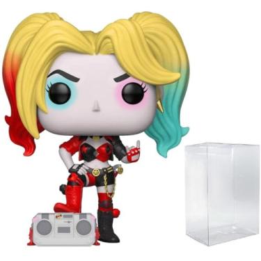 Imagem de POP DC Heroes: Harley Quinn with Boombox (PX Previews Exclusive) Funko Vinyl Figure (Bundled with Compatible Box Protector Case), Multicolored, 3.75 inches