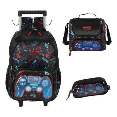 Imagem de Kit Mochila Carrinho E Alça Nas Costas Up4You Vídeo Game