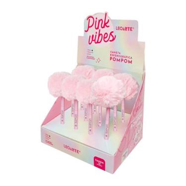 Imagem de Caneta Esferográfica Pompom Pink Vibes - Tinta Preta Display C/ 12 uni