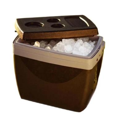 Imagem de Cooler Caixa Térmica Com Alça 6 e 12 Litros Portátil Bebidas Geladas Lanche Sanduiche Praia Verão(6,Preto)