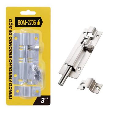 Imagem de Trinco Ferrolho Redondo Para Portas de Armários e Vidro, Alta Qualidad