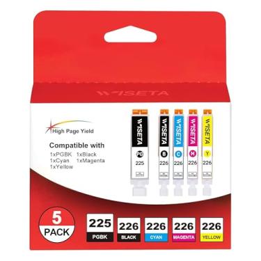 Imagem de Pacote de substituição PGI-225XL CLI-226XL com 5 cores para cartuchos de tinta Canon 225 e 226 PGI225 CLI226 para uso com MX882 MG5220 MG5320 MG6120 MG6220 (PGBK, preto, ciano, magenta, amarelo
