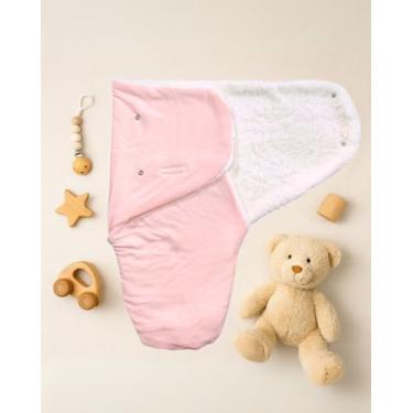 Imagem de Cobertor Cueiro Charutinho para Bebê – Casulo Porta Bebê Saco de Dormir de Malha Hipoalergênica para Inverno (Rosa)