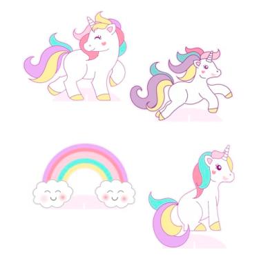 Imagem de KIT 4 Displays Unicórnio 20cm - Vinil Fosco Sem Reflexo - Totem Decoração Festa Infantil Aniversário