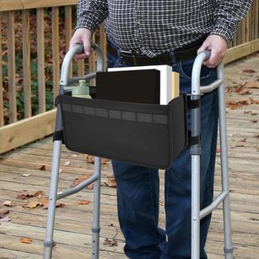 Imagem de Bolsa dobrável com mãos de grande capacidade, cesta dobrável, cesta de armazenamento para caminhantes, fácil acesso, bolsa de acessórios de auxílio à mobilidade para idosos idosos