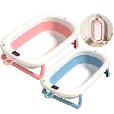 Imagem de Banheira para Bebê Infantil Retrátil Dobrável Modelo (ROSA) 34 Litros Infantil PREMIUM