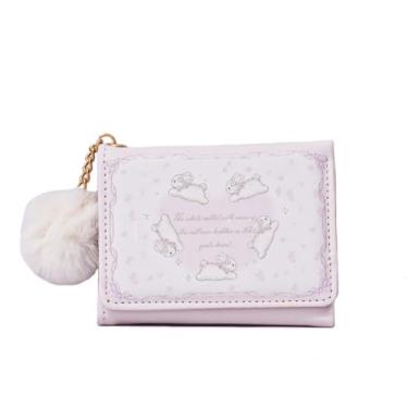 Imagem de Bolsa de dinheiro com desenho animado de poliuretano, organizadores de dinheiro fofos (rosa)