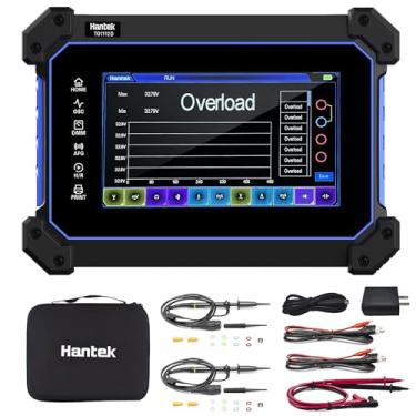 Imagem de Hantek osciloscópio tablet osciloscópio de armazenamento digital de 2 canais gerador de forma de onda integrado e multímetro com tela de toque tft de 7 "(to1112d/110mhz)