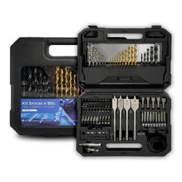 Imagem de Kit Jogo De Brocas E Bits Ferramenta Aço Inox 100 Peças - Luatek