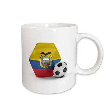 Imagem de 3dRose Caneca de cerâmica Ecuador Bola de Futebol, 325 ml, branca