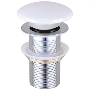 Imagem de Válvula Click 1 1/4" Ralo Para Cuba Pia Banheiro Aço Inox 201 Acabamento Em Cerâmica Branca Prestige Beltempo