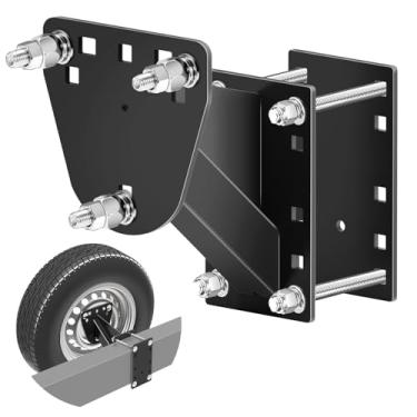 Imagem de Suporte de pneu sobressalente para trailer - Porta-pneu sobressalente, serve na maioria das rodas de 4,5 e 6, comporta padrões de parafusos de 10 cm, 10,8 cm, 4,5 polegadas, 4,75 polegadas, 5,32