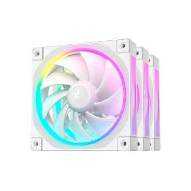 Imagem de Kit 3 Fans DeepCool FL12 ARGB 120mm Forward Branco
