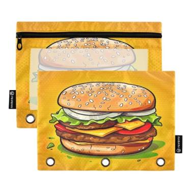 Imagem de Wassud Gourmet Burger Pacote com 2 Pastas de Fichário Pastas de Bolso com 3 Furos, Pasta Organizadora de Fichários para Casa, Escritório