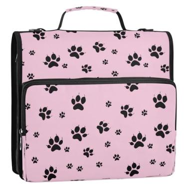 Imagem de Wassud Pasta de arquivo expansível com 3 anéis pretos com alça de ombro e alça para vários bolsos