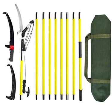 Imagem de Podador de mastro de árvore de 9 metros, novo equipamento atualizado, cortador manual de serra de poda de galhos para ferramentas de jardim, serras manuais de mastro de altura extensível com facas e