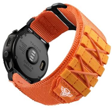Imagem de Bandletic Pulseira de relógio tática de nylon compatível com Garmin Fenix 7X 6X 5X - pulseira robusta de 26 mm de ajuste rápido para Fenix 8 de 51 mm/Instinct 2X Solar 3/Enduro 2 3/Quatix 3/Tactix 7