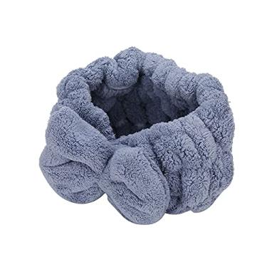 Imagem de Ymiko Faixa de Cabelo Espessada, Cabelo Longo, Forte Absorção de água, Macio e Confortável, Com Secagem Rápida, Sem Desbotamento, para Maquiagem, Banho, Cuidados Faciais (faixa de cabelo azul neblina)