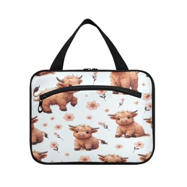 Imagem de Burbuja Linda bolsa de higiene de viagem de vacas para mulheres, bolsa de higiene para pendurar à prova d'água, organizador de cosméticos para acessórios de higiene pessoal, M, Como mostrado na imagem