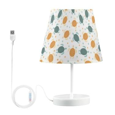 Imagem de Joisal Abajur de mesa pequeno de criaturas de desenho animado de tartaruga para mesa de cabeceira de quarto, luminária de humor