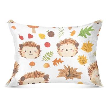 Imagem de Cute Hedgehogs fronha decorativa branca padrão de poliéster fronha tamanho queen king fronha macia para cama, tamanho padrão, 51 x 66 cm