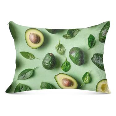 Imagem de Linda fronha decorativa verde abacate com zíper padrão queen king size fronha floral animal para cama de casa sofá, tamanho king, 50,8 cm x 101,6 cm