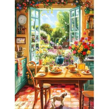 Imagem de EIBEILI Conjunto de pintura de diamante adulto – Conjunto de pintura de diamante aconchegante para cozinha e jardim, pintura de diamante 5D, DIY pintura de diamante completo artesanato com pedras