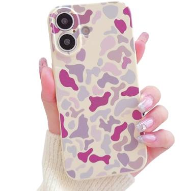 Imagem de YUMUPIFE Capa projetada para iPhone 16, estampa de leopardo da estética estampa camuflada fofa para meninas e mulheres, capa de telefone TPU macio à prova de choque compatível com iPhone 16-amarelo