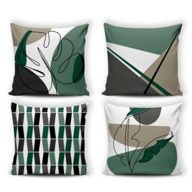 Imagem de Kit 4 Almofadas Decorativas Digitais Cheias 42x42 Estampa Digital com Zíper para Sofá Sala(20)