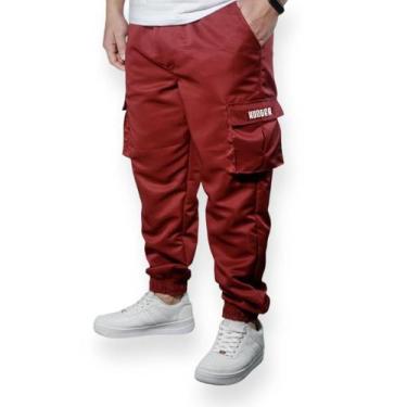 Imagem de Calça Jogger Cargo Corta Vento Combat Masculina Bordo Skate - Hunter C