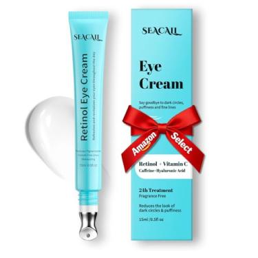 Imagem de Seacall Creme Para Os Olhos Com Retinol - Creme Para Os Olhos Com Ácido Hialurônico E Cafeína Para Olheiras E Inchaço, Antienvelhecimento - Reduz Rugas E Repara A Área Dos Olhos (15Ml)