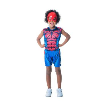 Imagem de Kit Infantil Fantasia Homem Aranha M de 6 a 8 Anos Carnaval