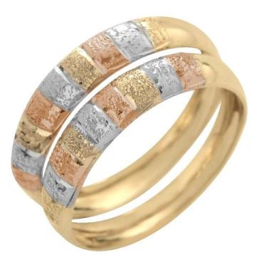 Imagem de Par Aparador de Ouro 18k para Aliança de Casamento Elegance 2 peças,  