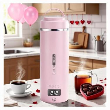 Imagem de JEKABA Chaleira Elétrica De Viagem 17Oz/500Ml, Pequena Caldeira De Água Portátil Com 4 Configurações De Temperatura, Aquecedor De Chá De Aço Inoxidável 304 Com Desligamento Automático (Rosa)