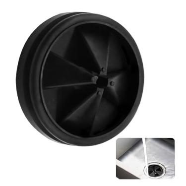 Imagem de Proteção contra respingos para trituração de lixo, pacote com 2 unidades atualizado para InSinkErator Evolution Series QCB-AM Tampa de ralo de pia removível, tampões de drenagem silenciosos removíveis, acessórios para triturador de lixo de 9,5 cm (preto, 1 peça)