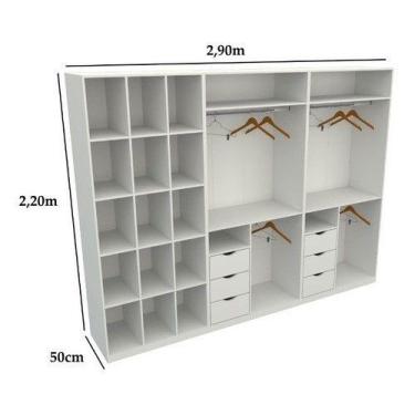 Imagem de Kit Closet Armário Colmeia Cabideiro M81 (roupa, Sapateira) - VETORIAL
