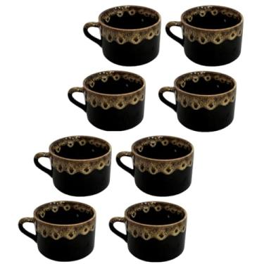 Imagem de Kit de 16 Xícaras-Caneca de Porcelana 150ml – Alta Durabilidade, Ideal para Café, Chá, Chocolate Quente, Festas e Buffets (Borda)