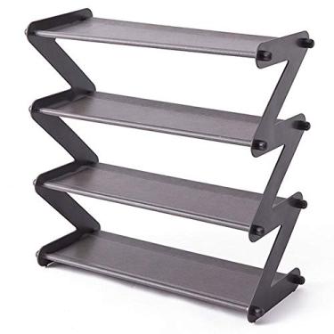 Imagem de HHHJQFAAT Sapateira simples montada em aço inoxidável economiza espaço, chinelos de salto alto para casa dormitório dobrável armazenamento multicamadas (cor: C) (B)