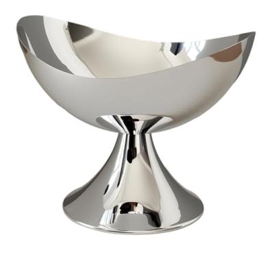 Imagem de Generic Bandeja de metal para frutas com pedestal, moderna e multifuncional, ideal para servir petiscos e armazenar alimentos na sala de jantar cozinha, Grande