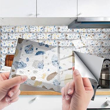 Imagem de HHHJQFAAT Adesivos de azulejo para decoração de casa adesivos de parede renovados adesivos de azulejo de cristal à prova d'água