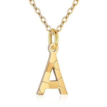 Imagem de RUOOUY Colar feminino com inicial de futebol banhado a ouro 18K, pingente de letra A-Z, joia de futebol, acessórios esportivos, presente de Natal para namorada, filha, Aço inoxidável, Sem Pedra