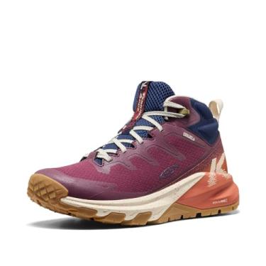 Imagem de KEEN Botas femininas Targhee Apex de altura média, durável, leve, confortável, impermeável, para caminhada, fig/tijolo queimado, 36