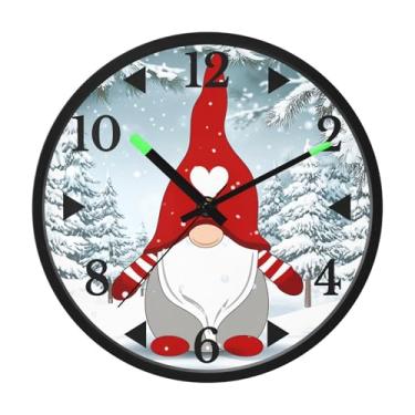 Imagem de STAYTOP Lindo boneco de neve de Natal relógio de parede LED para quarto com brilho noturno, relógios de parede silenciosos de 30 cm para decoração de sala de estar, controle de som, relógio de parede