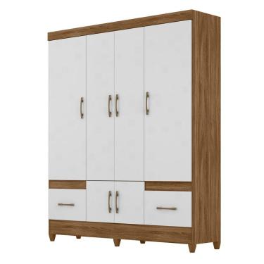 Imagem de Guarda Roupa 6 Portas Ms912 Naturale Branco 912026 Moval